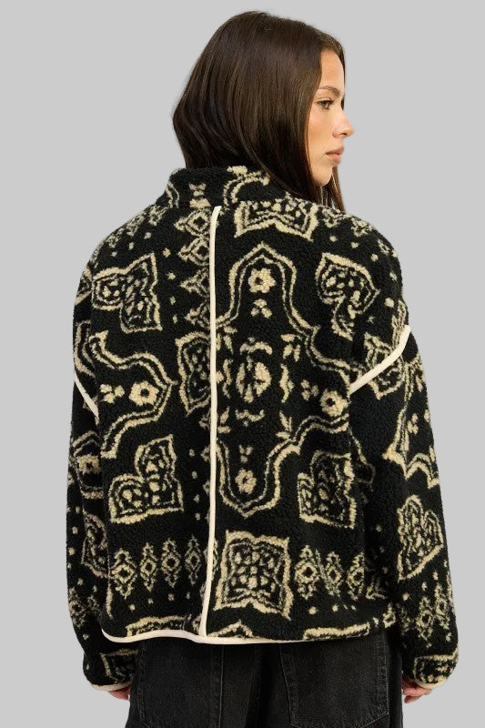 Valerie Boho Paisley Sherpa Jacket