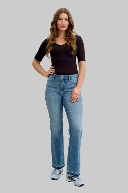 Vicki Mid Rise Slim Bootcut Tummy Control Jeans