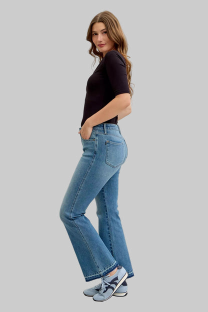 Vicki Mid Rise Slim Bootcut Tummy Control Jeans