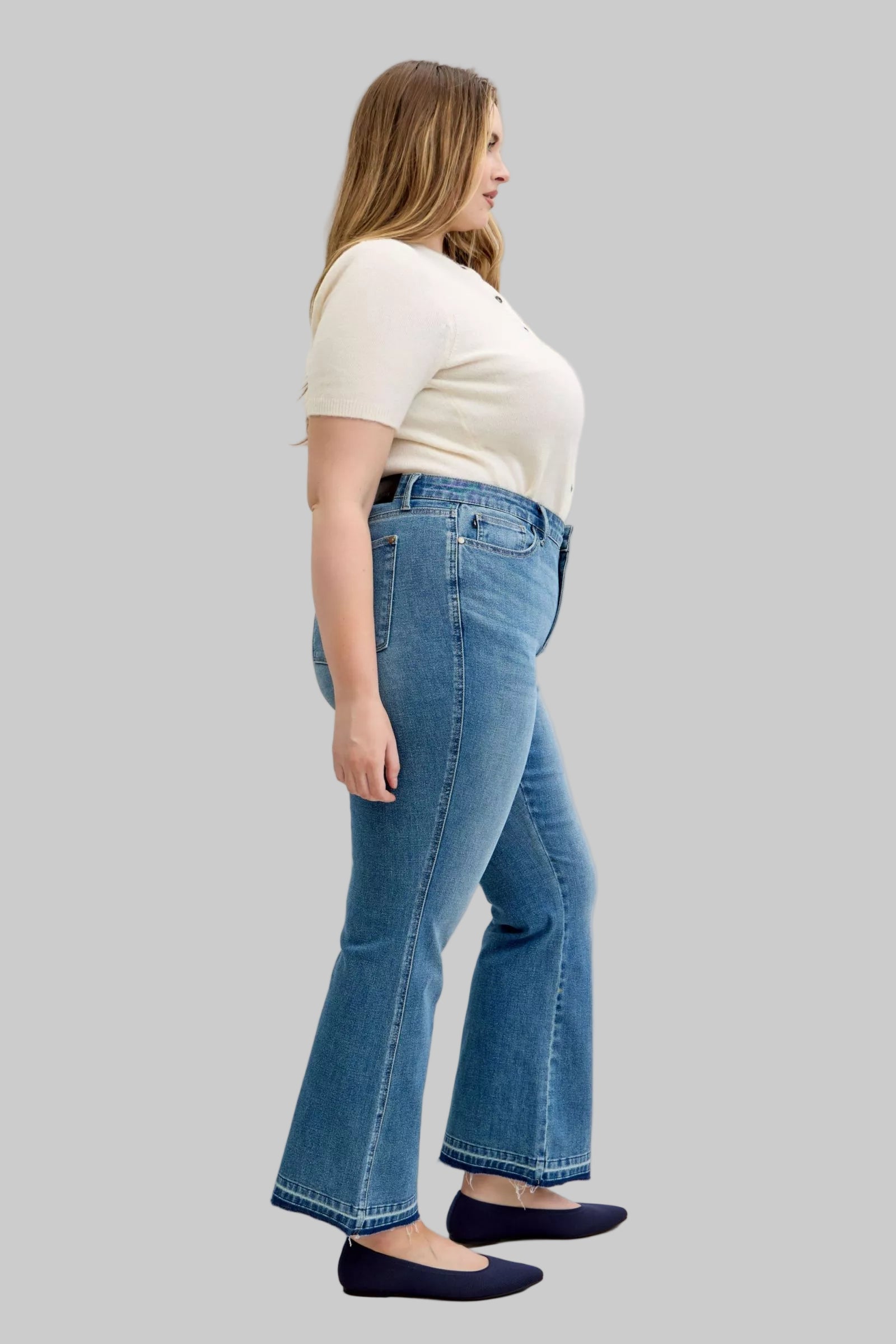 Vicki Mid Rise Slim Bootcut Tummy Control Jeans
