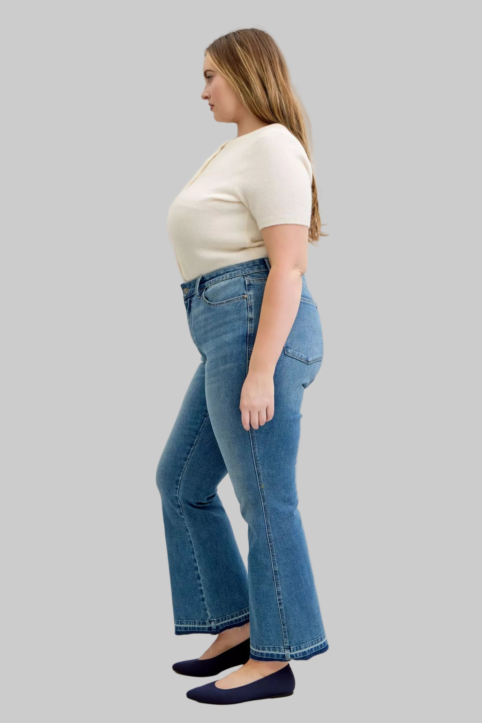 Vicki Mid Rise Slim Bootcut Tummy Control Jeans