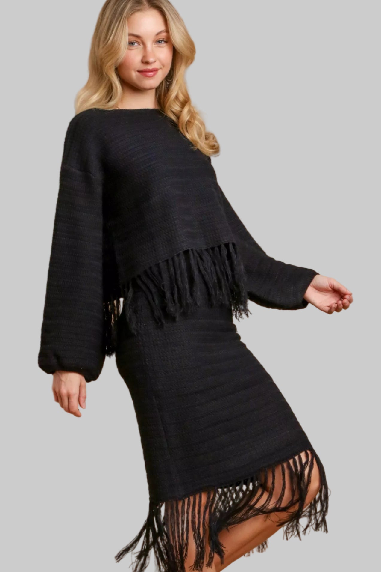 Victoria Western Crochet Knit Crop Top with Frey Hem