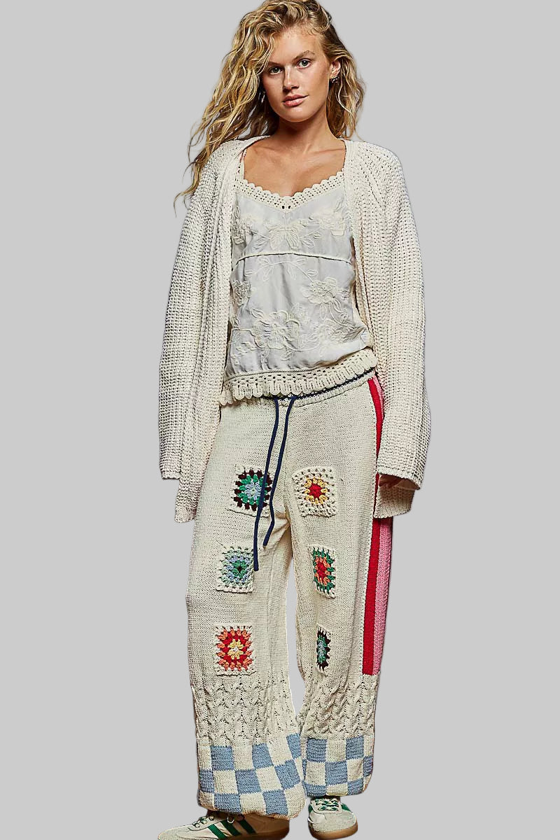 Vivian Bohemian Knit Cardigan with Front Pocket