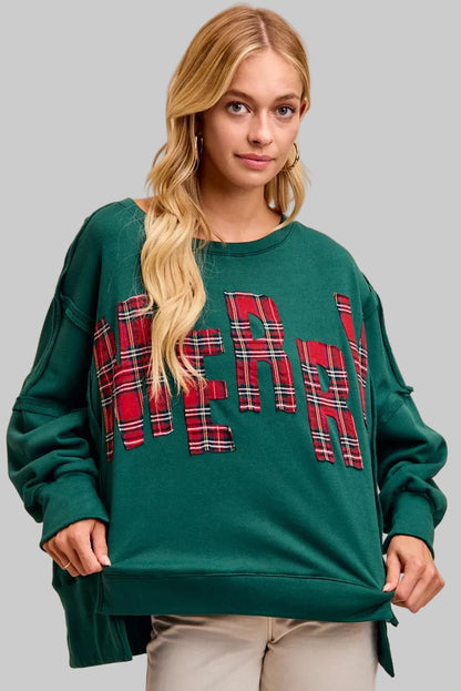 Willow Christmas Plaid Merry Fleece Sweatshirt