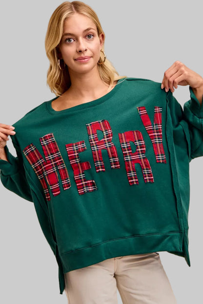 Willow Christmas Plaid Merry Fleece Sweatshirt