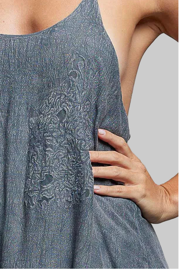 Zoe Embroidered Strap Mini Dress