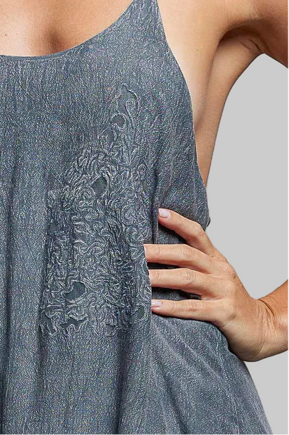 Zoe Embroidered Strap Mini Dress
