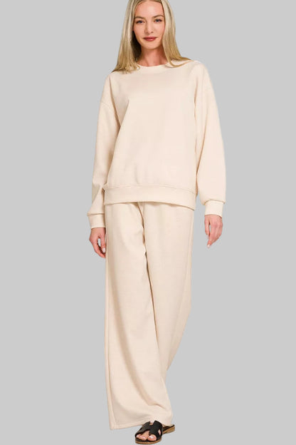 Zoey Crewneck Pullover and Pants Sweat Set