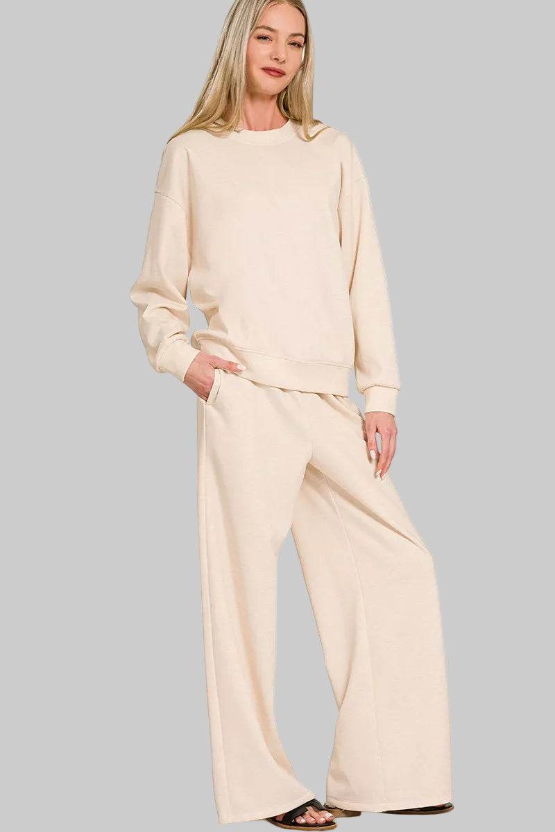 Zoey Crewneck Pullover and Pants Sweat Set