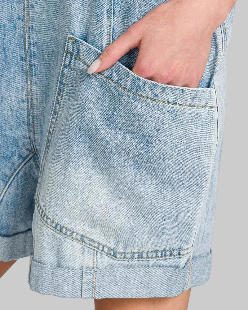 Zoey Denim Short Overalls