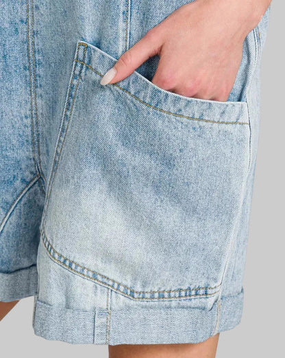 Zoey Denim Short Overalls
