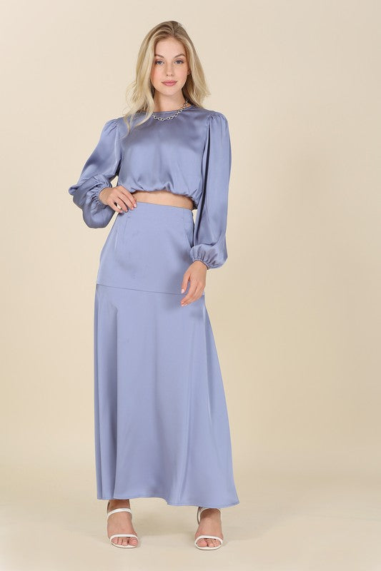 Bohemian Dressed Up Satin Two-Piece Mermaid Dress Set