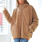 Bohemian Washed Soft Comfy Quilting Zip Closure Jacket