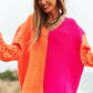 Bohemian Leopard Oversized Half and Half Pullover Sweater