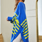 Bohemian Multi Striped Elbow Patch Loose Fit Sweater Top