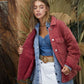 Bohemian Solid Mineral Wash Quilted Pockets Shacket
