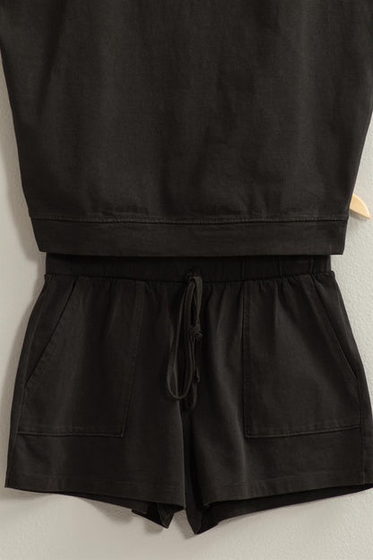 Bohemian Sporty Matching Top and Shorts Lounge Set