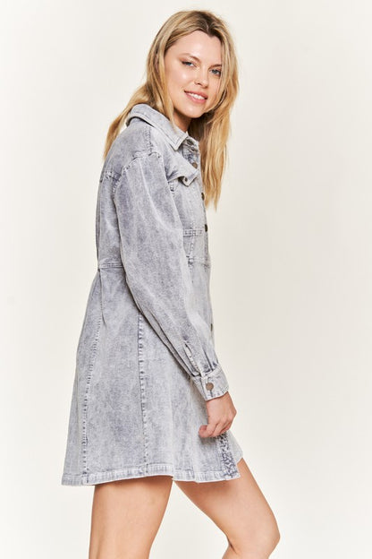 Bohemian Country Western Washed Corduroy Mini Dress