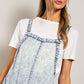 Bohemian Denim Washed Tie Dye Tencel Jumpsuit
