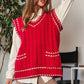 Bohemian Solid V-Neck Sleeveless Pocket Detail Sweater