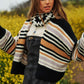 Bohemian Chunky Knit Multi-Striped Open Sweater Cardigan