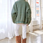 Bohemian Washed Soft Comfy Quilting Zip Closure Jacket