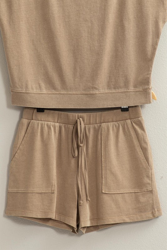 Bohemian Sporty Matching Top and Shorts Lounge Set