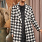 Bohemian Textured Knit Tweed Plaid Double Button Coat Jacket