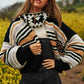 Bohemian Chunky Knit Multi-Striped Open Sweater Cardigan