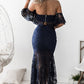 Boho Chic Off Shoulder Lace Crop Top and Skirt Dress