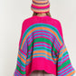Bohemian Chunky Knit Multi-Striped Open Sweater Cardigan