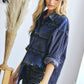 Bohemian Plaid Aztec Printed Button Down Long Sleeve Shirt Jacket