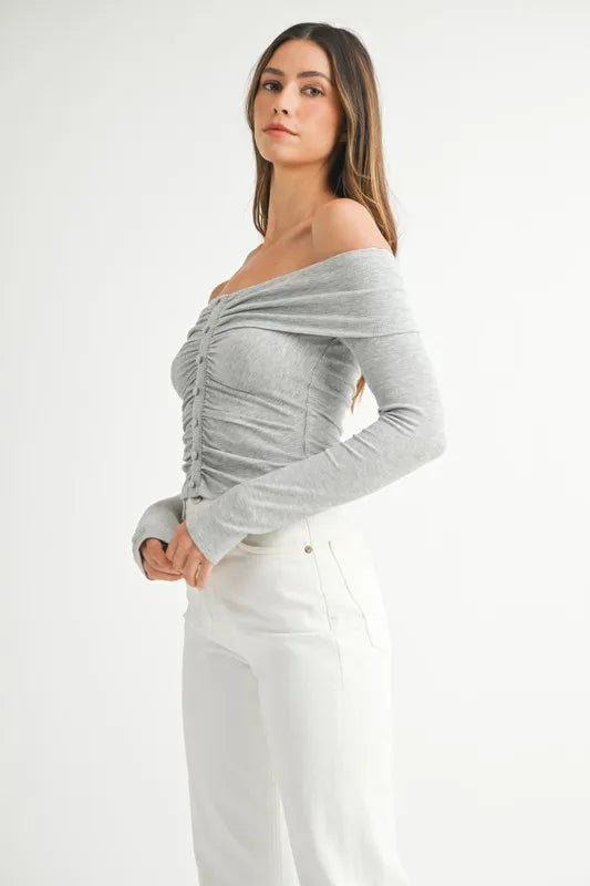 Bohemian Off-Shoulder Long Sleeve T-Shirt