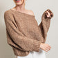 Bohemian Mocha Loose Fit Knit Pullover Sweater
