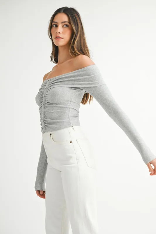 Bohemian Off-Shoulder Long Sleeve T-Shirt
