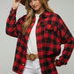 Bohemian Plaid Embroidered Peace Patch Button Down Jacket