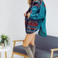 Bohemian Plaid Aztec Printed Button Down Long Sleeve Shirt Jacket