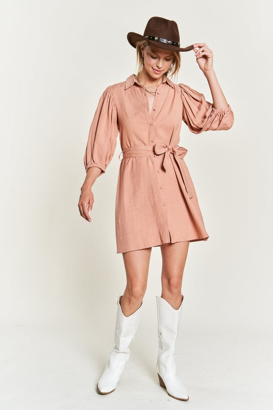 Bohemian Half Sleeve Belted Dress