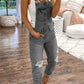 Women's Ripped Skinny Denim Overalls