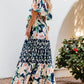 Summer Floral Printed Off the Shoulder Maxi Dress