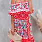 Summer Floral Printed Off the Shoulder Maxi Dress
