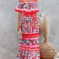 Summer Floral Printed Off the Shoulder Maxi Dress