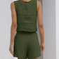 SALE Casual Cotton Sleeveless Square Neck Top + Shorts Two-Piece Set