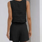 SALE Casual Cotton Sleeveless Square Neck Top + Shorts Two-Piece Set
