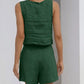 SALE Casual Cotton Sleeveless Square Neck Top + Shorts Two-Piece Set