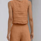 SALE Casual Cotton Sleeveless Square Neck Top + Shorts Two-Piece Set