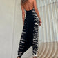 Harem Tie Die Sleeveless Wrap Jumpsuit