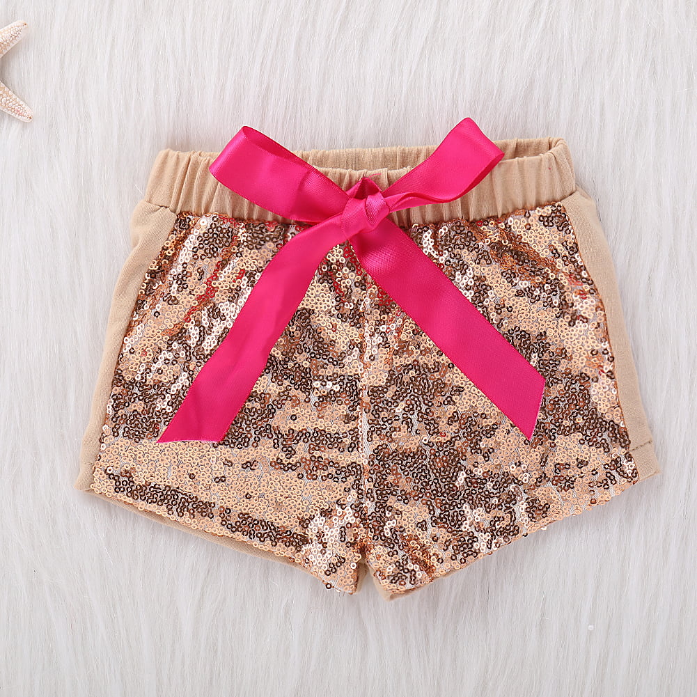 Little Girls - Big Girls Bohemian Sequin Elastic Waist Shorts