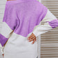 Bohemian Ribbed Mock Neck Lantern Sleeve Sweater Dress