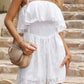 Boho Floral Strapless Layered Smocked Romper